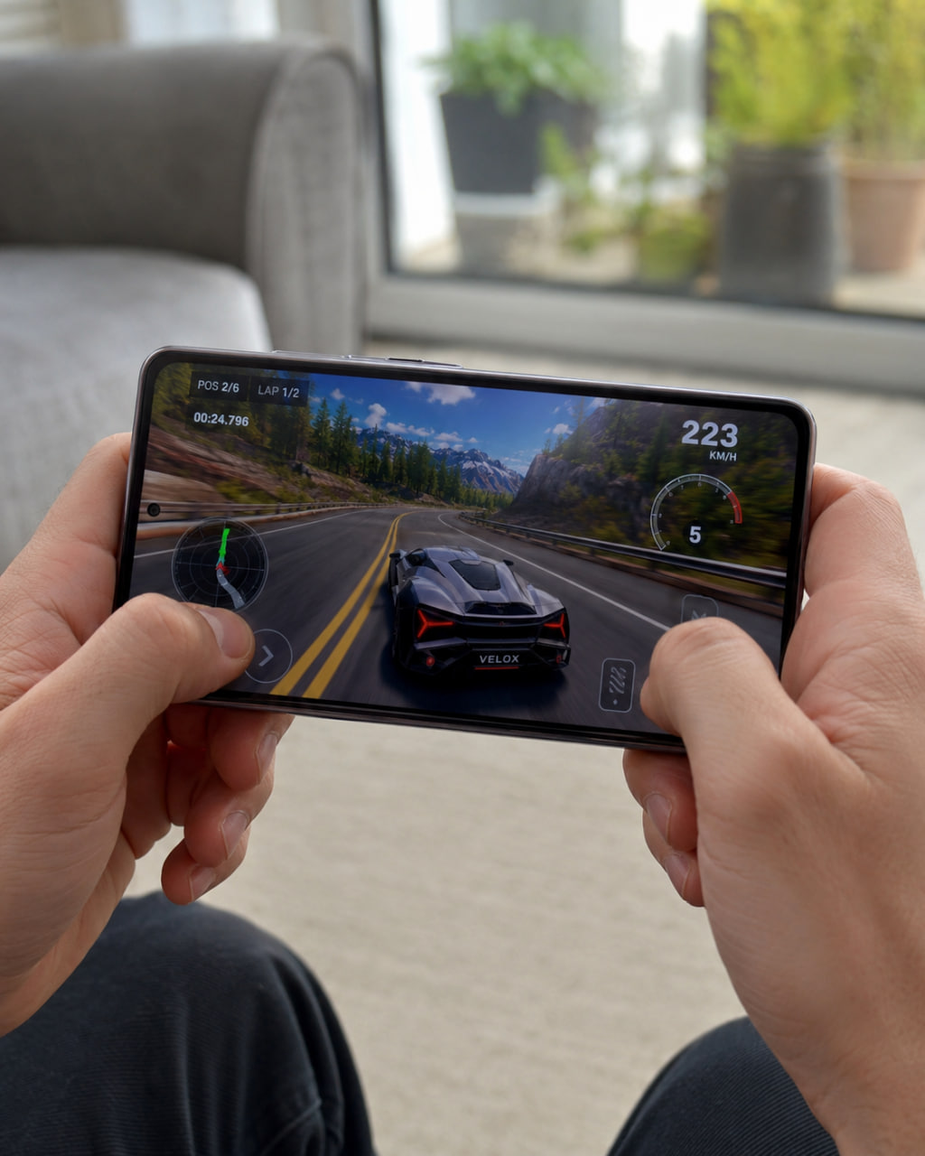 Smartphone showing a colourful fictional mobile game for BEGINNERS